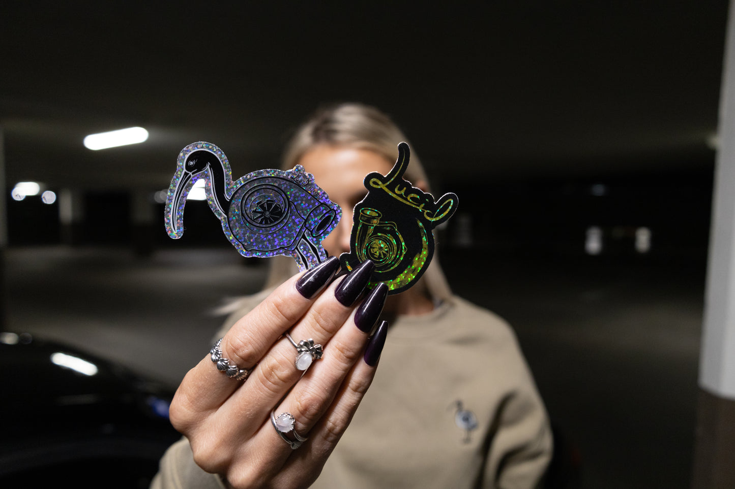Lucid Auto Company Bin Chicken Turbo Glitter Sticker – car culture vinyl sticker Australia
